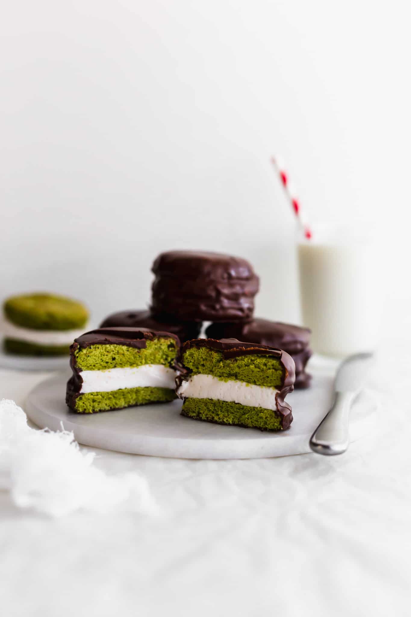 Homemade Matcha Choco Pie | Sift & Simmer