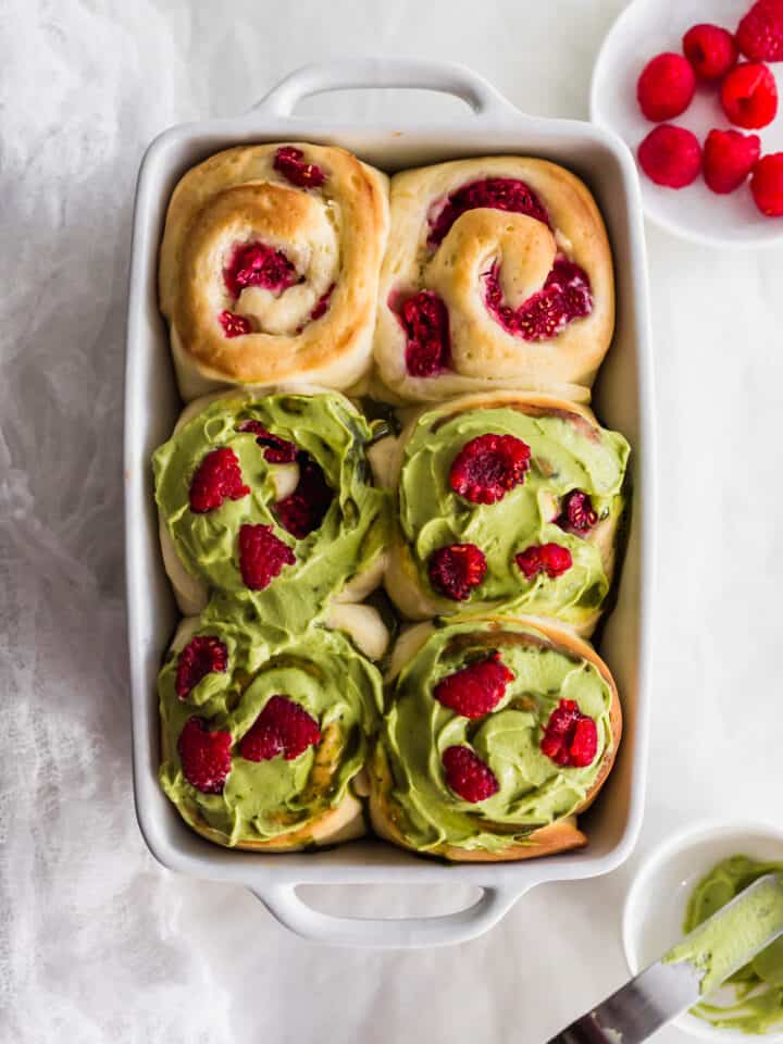 Matcha Raspberry Slice Raspberry Matcha Latte | Sift & Simmer