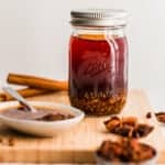 Jar of chili oil.