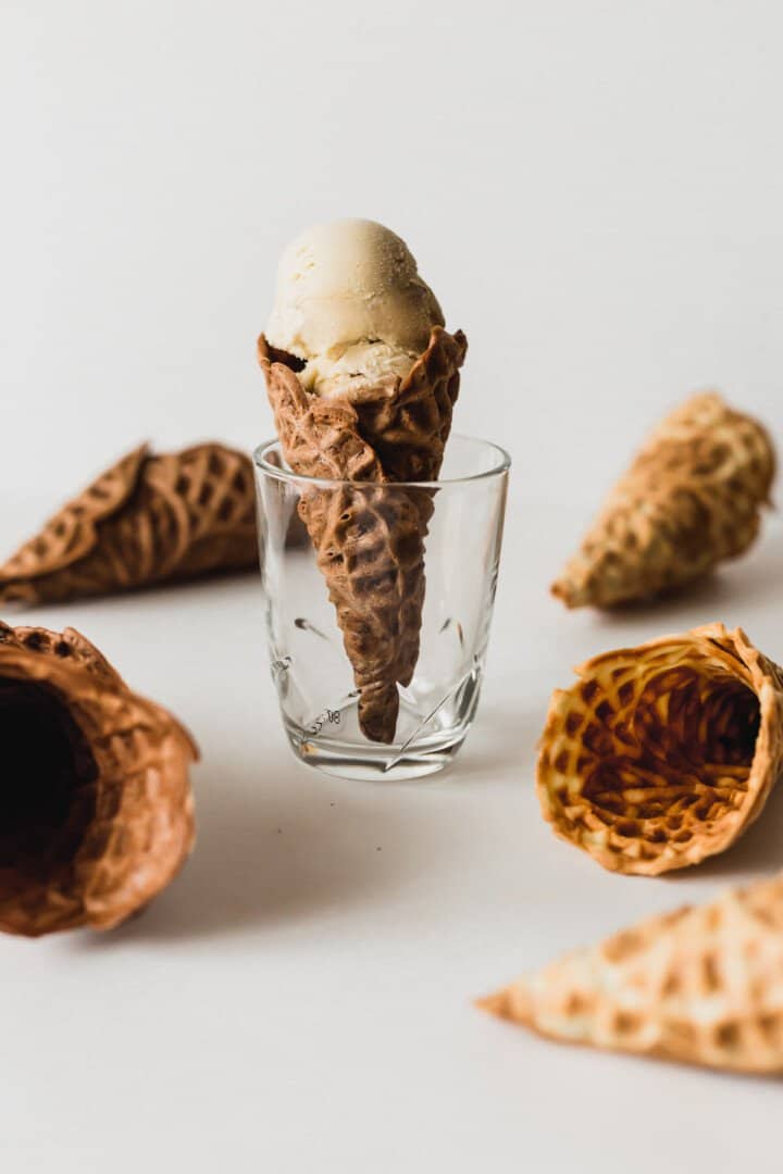 Homemade Ice Cream Waffle Cones (Vanilla and Chocolate) | Sift & Simmer