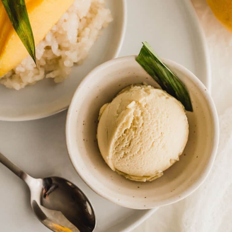 Mango Sticky Rice Ice Cream | Sift & Simmer
