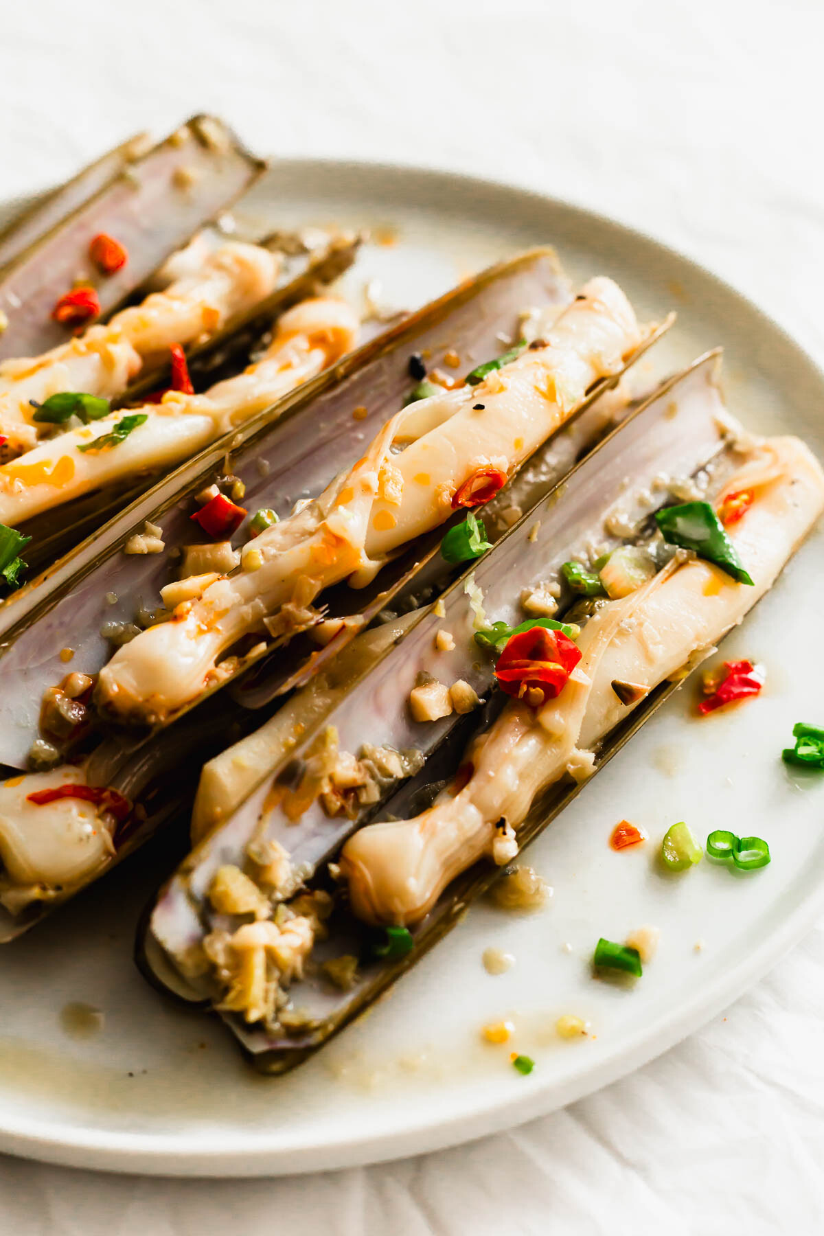 Chinese-Style Razor Clams with Garlic | Sift & Simmer