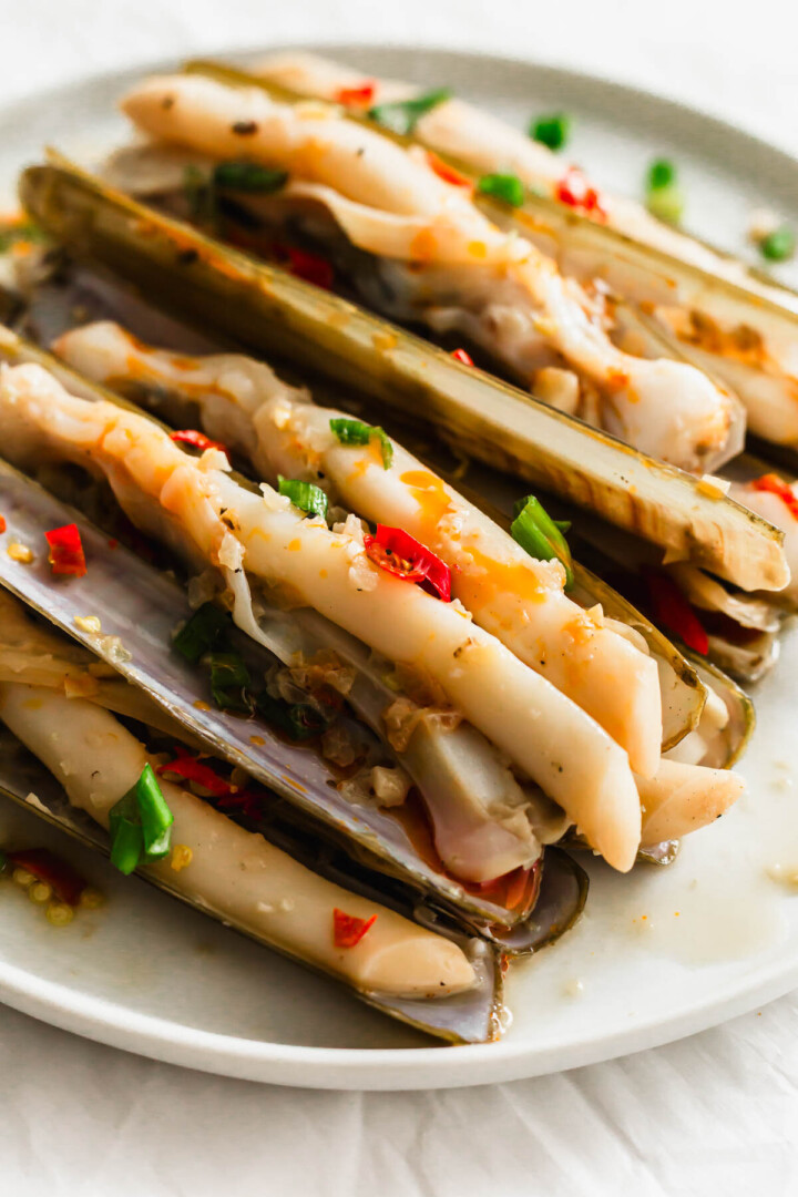 Chinese-Style Razor Clams with Garlic | Sift & Simmer